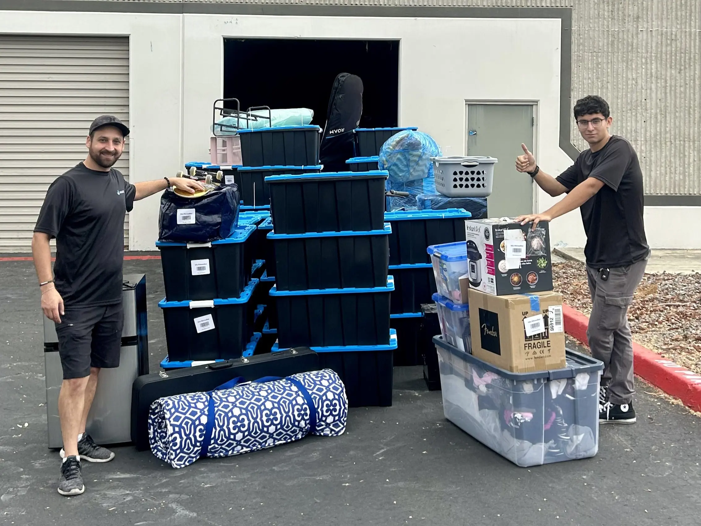 Student storage bins at UCSD